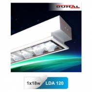 Máng đèn phản quang âm trần T8 1x18W LDA 120 Duhal Máng đèn phản quang âm trần T8 1x18W LDA 120 Duhal